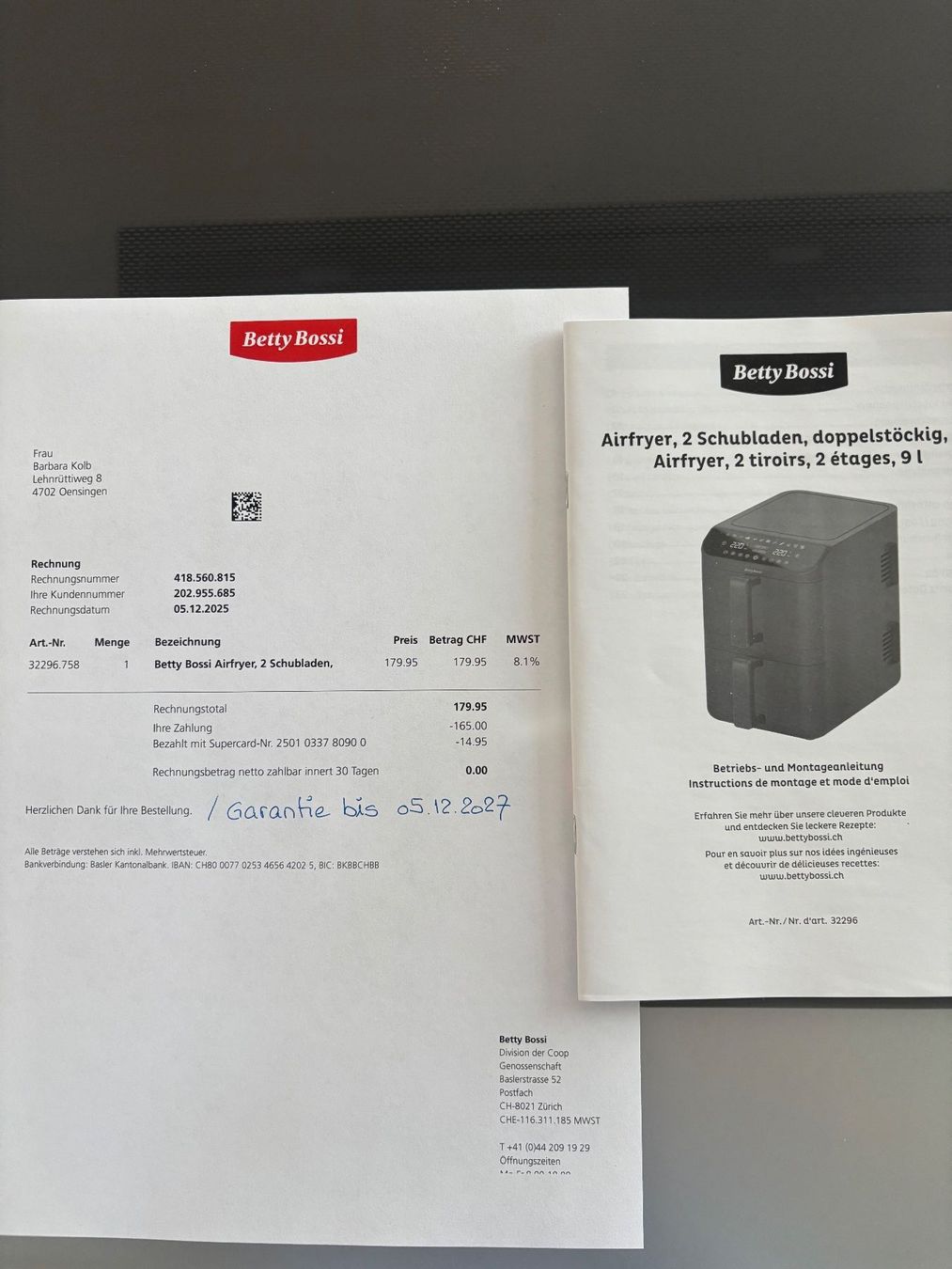 Betty Bossi Elettrodomestici da cucina: Airfryer von Bettybossi – Nuovo (secondo la descrizione) da Oensingen venduto da Barpet2 4