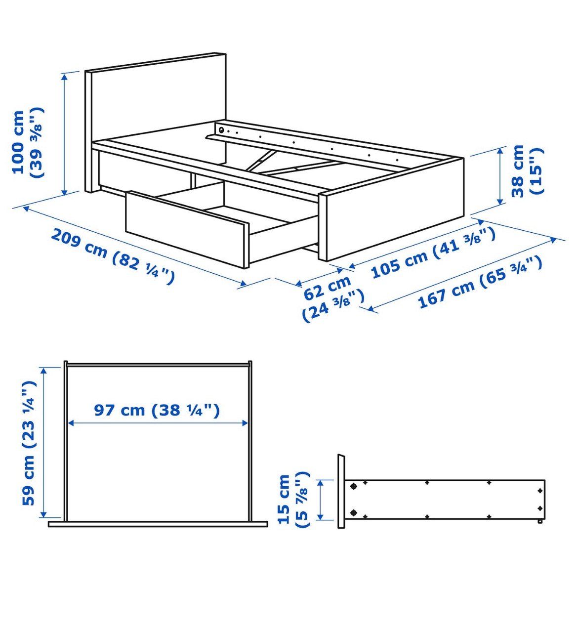 Ikea Betten: Lit Ikea Malm - parfait état – Gebraucht aus Zürich von lau_j9sz 1