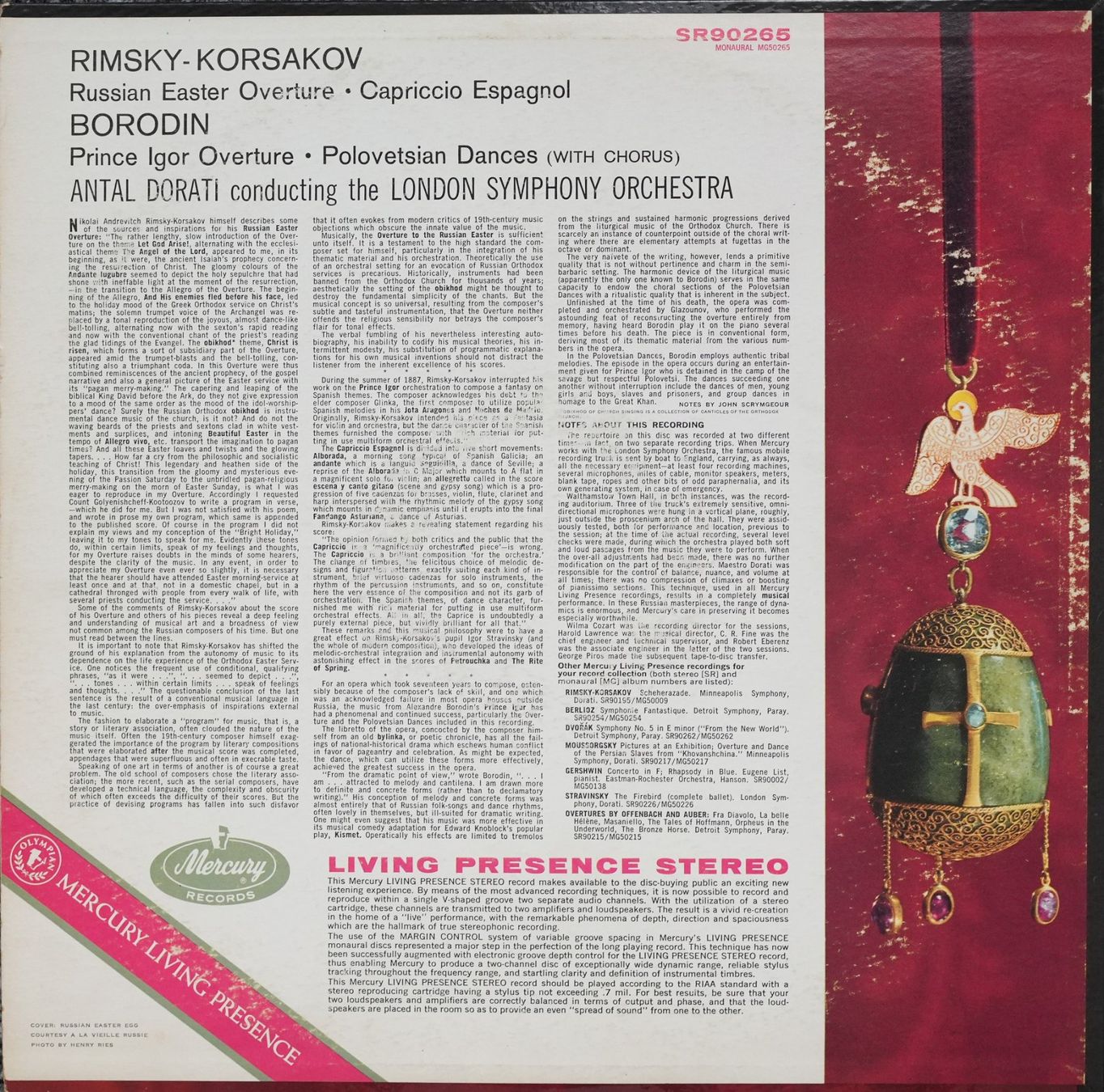 Schallplatten: Mercury SR 90265 / Capriccio Espagnol / Russian Easter – Gebraucht aus Brunnen von Techfreak1 1