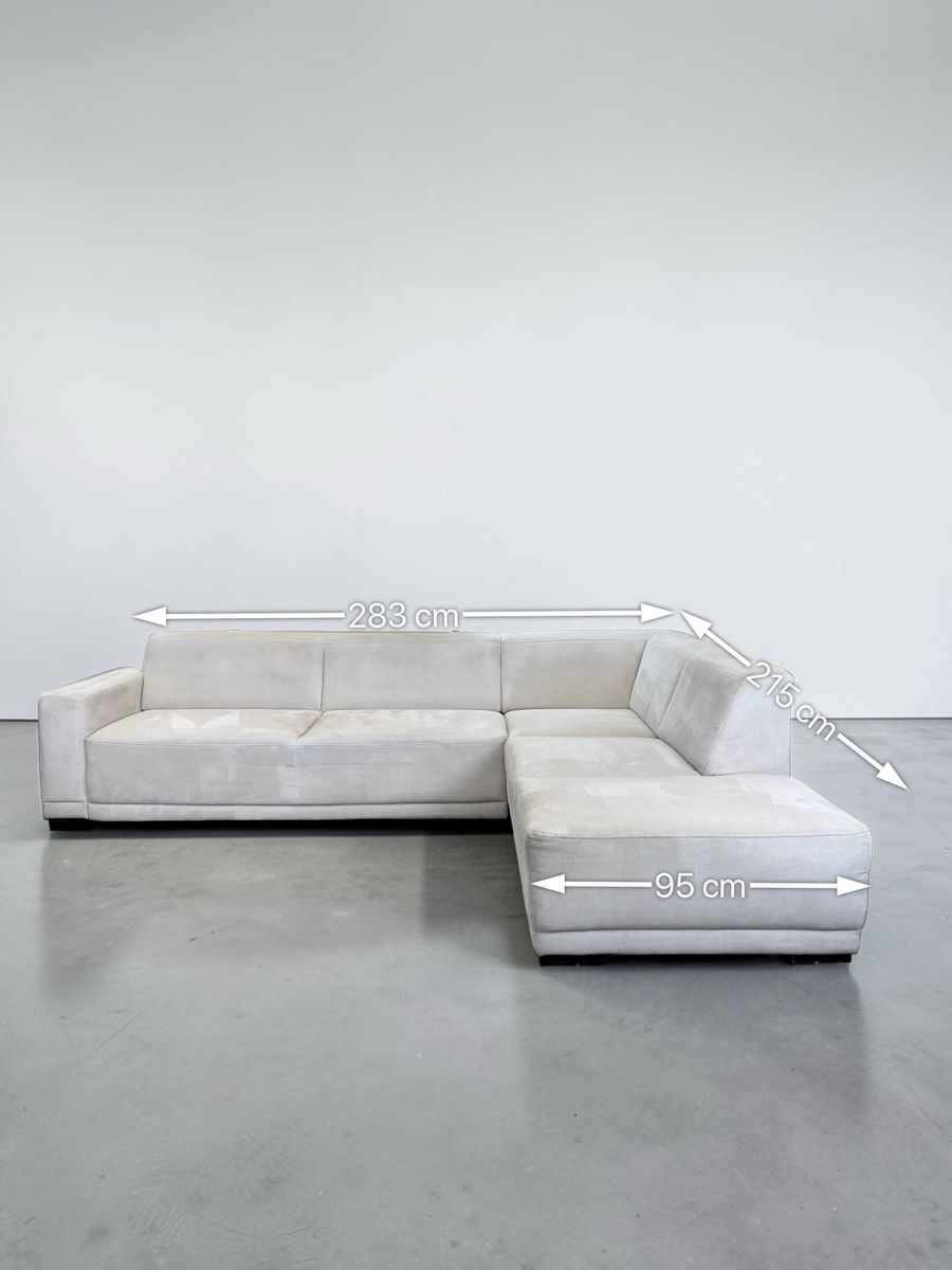 Divani: Ecksofa Creme-Silber aus Alcantara – Usato da Bachenbülach venduto da Sofalab.swiss 9