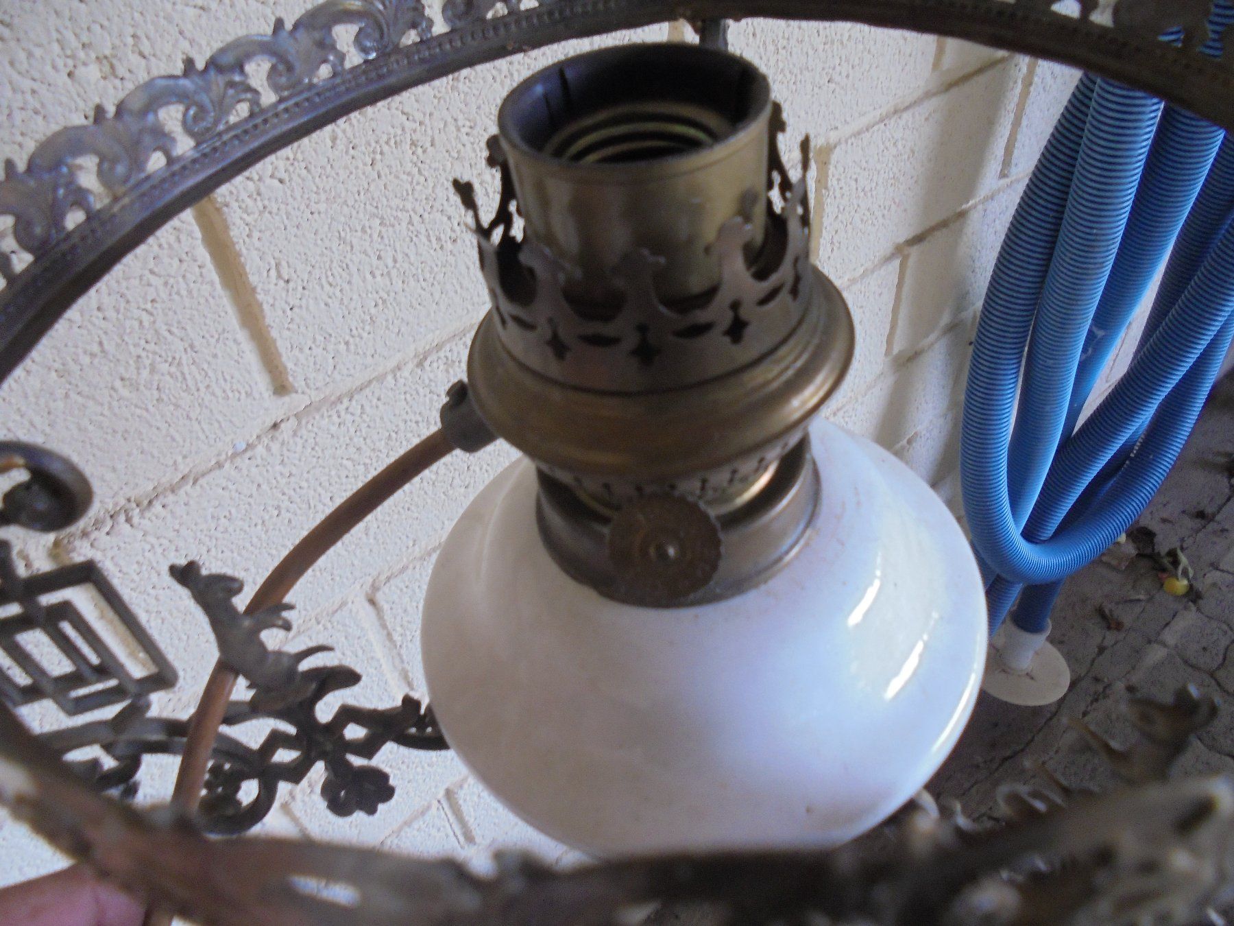 Lampade: Antike Wandpetroleumlampe, ca. 1930-40 – Usato da Camorino venduto da Hunpete 6