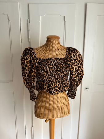 ZARA - Leo Oberteil mit Puffärmel S