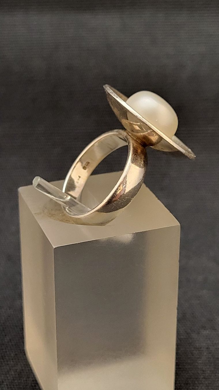 Anelli: Silberring 925 mit Perle – Usato da Basel venduto da spinne02 5