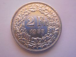 2 Fr. 1955 silber  vorz