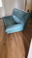 Ledersofa / Sofa aus Leder türkis Vintage