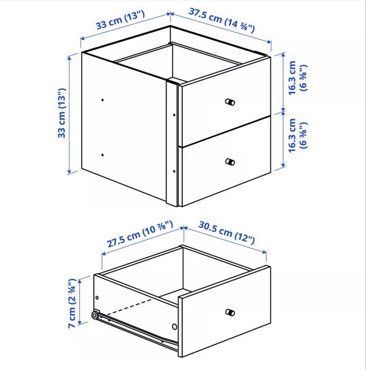 Étagères: 2x2 tiroirs Kallax IKEA – D'occasion à Romont BE par maika123 1
