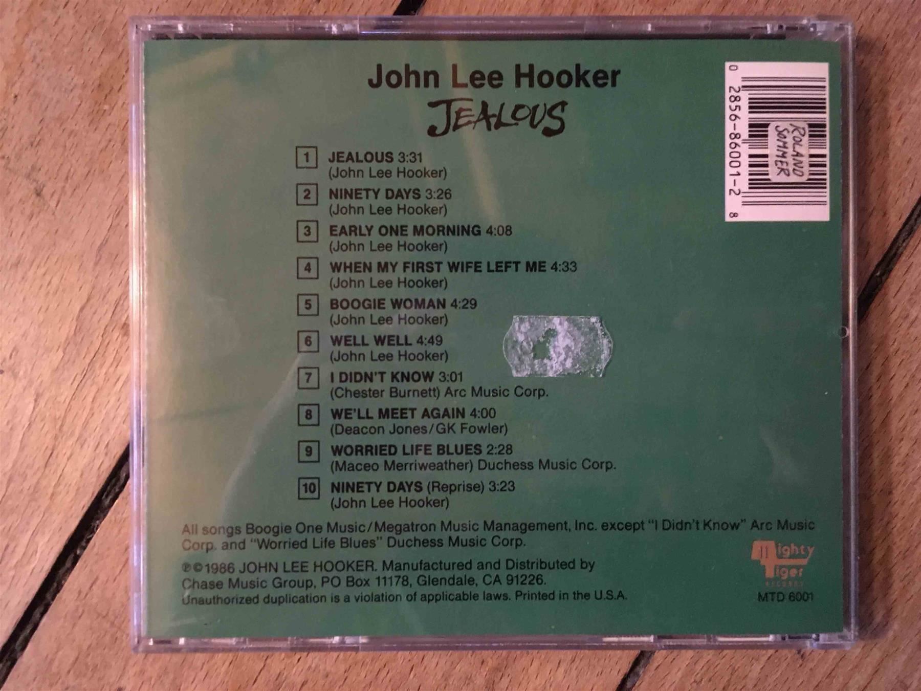 CD: John Lee Hooker Jealous, 1986 – Usato da Luzern venduto da Needful_Things 1