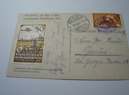 Original Flugpostkarte 1924 Romanshorn, Vignette Schaufliege