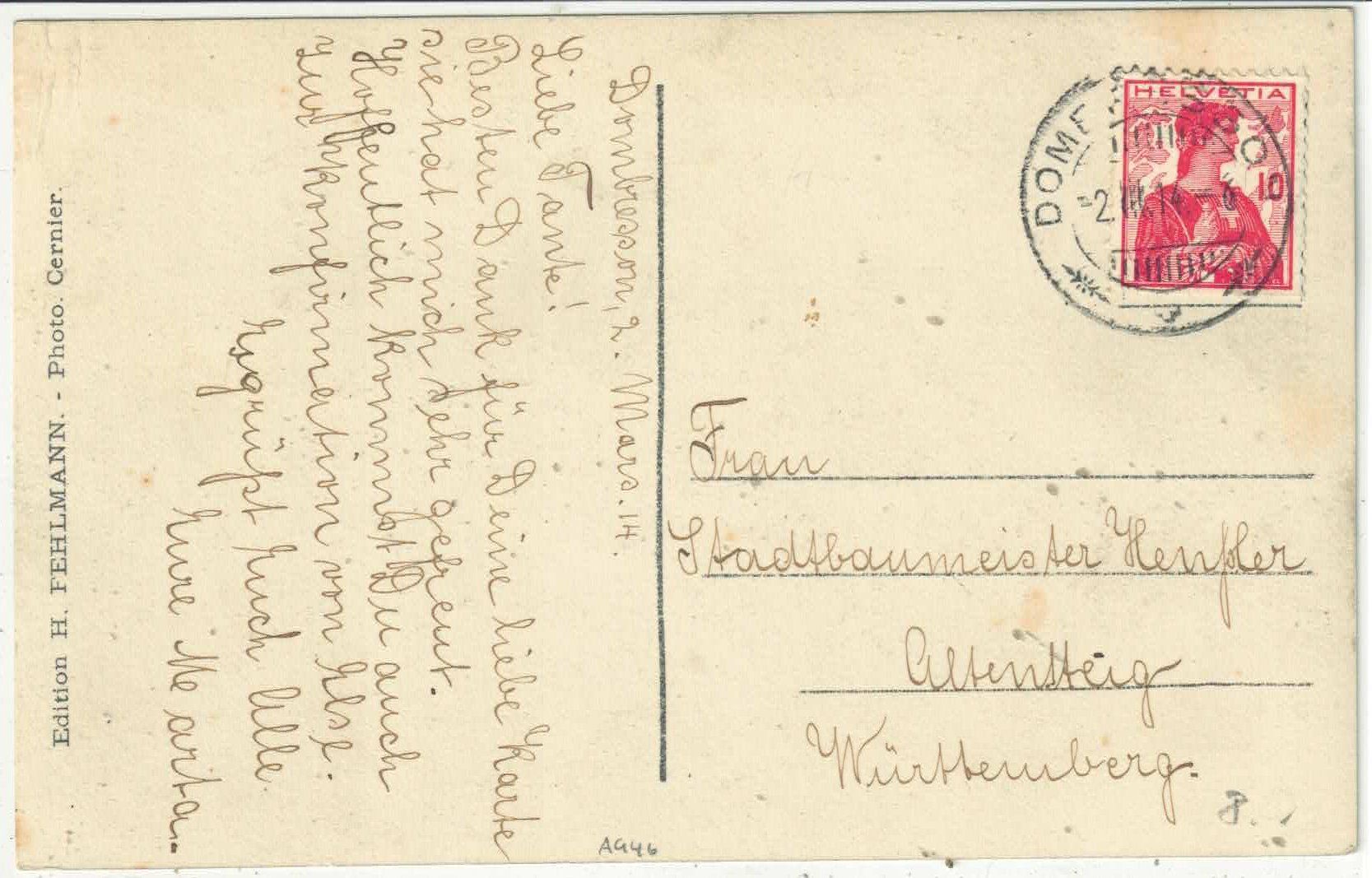 Cartoline postali: Orphelinat Borel - Dombresson – Usato da Ettingen venduto da Kartenplanet 1