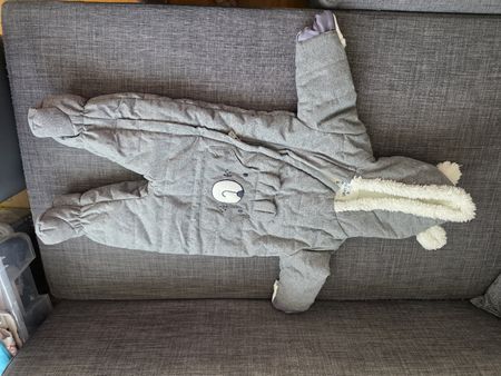 Baby Schneeanzug grau Grösse 74 mit Fleecefutter