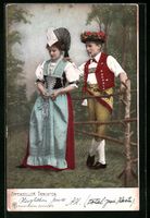 Junges Paar in bunten Appenzeller Tracht