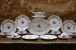 Edles Speiseservice 56tlg. Herend Apponyi purpur rar