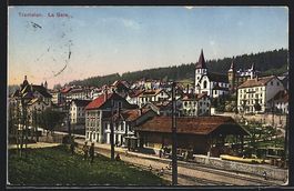 AK Tramelan, La Gare, 1915