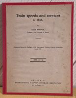 SBB - Train speeds and Service in 1938 - uraltes Dokument