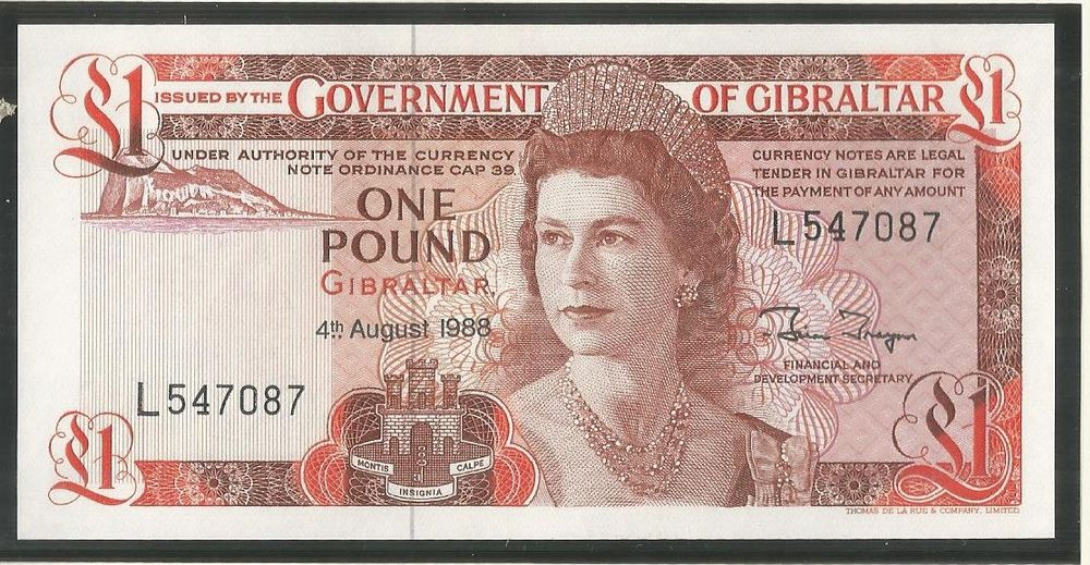 ** BANKNOTE: ONE POUND - GIBRALTAR 1988 - BANKFRISCH ** | Kaufen auf ...