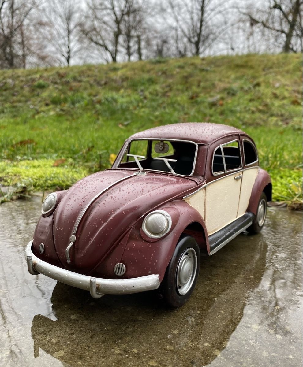 Volkswagen Modellini d'auto: VW Käfer Weinrot &  Beige aus Blech – Nuovo (secondo la descrizione) da Langendorf venduto da Blechfahrzeuge 2