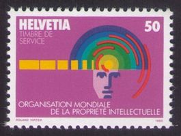 1985_D Xll 5_Dienstmarken OMPI_GEISTIGES EIGENTUM_Kopf ! **