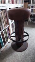 Bar Stool Massive Tree Trunk and Wrought Iron Foot Rest