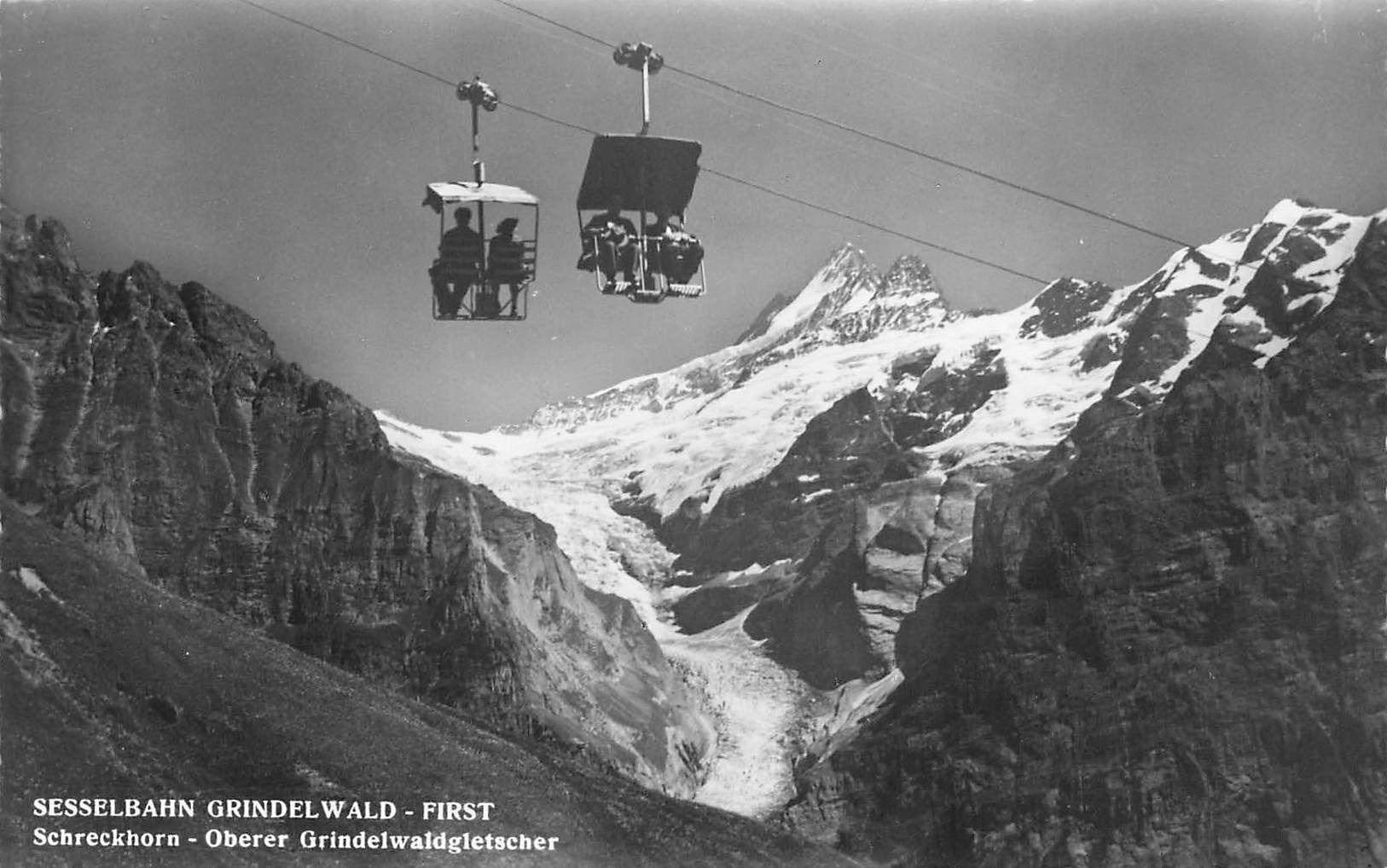 Cartes postales: Grindelwald BE Sesselbahn Grindelwald First mit Schreckhorn – D'occasion à Biasca par Blenio71