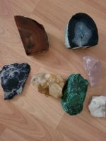 Edelstein Sammlung: Rosenquarz, Malachit, Bergkristall usw.