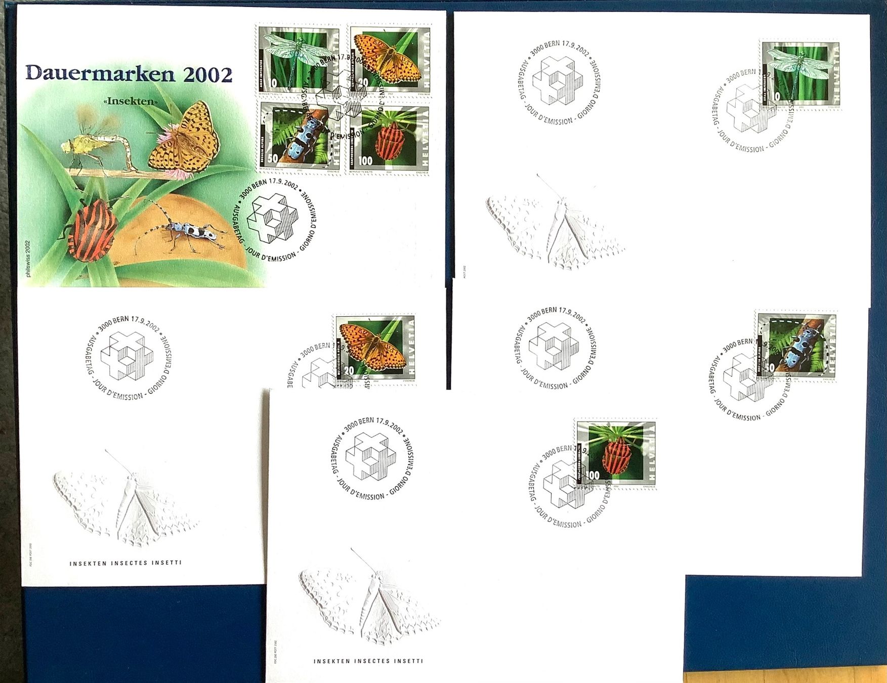 Tutti i francobolli: 2002 Dauermarken Insekten / FDC + Einzel Satz – Nuovo (secondo la descrizione) da Liestal venduto da Skunk02
