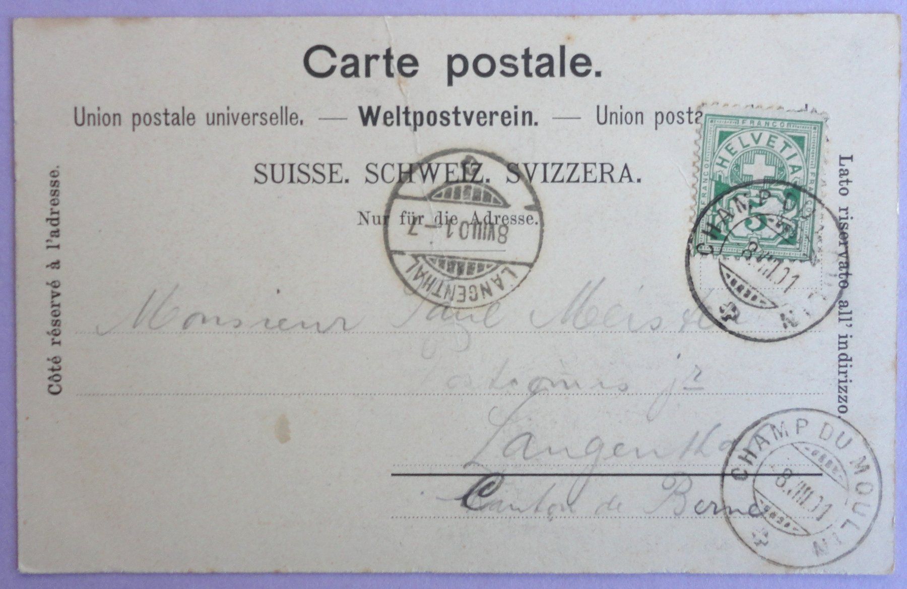 Cartoline postali: Gorges de la Reuse – Difettoso da Fétigny venduto da Billy2miny 1