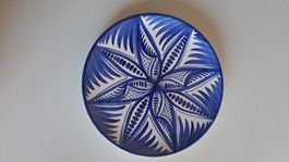 Vintage Platart S.L. Keramik Wandteller Spanien Blau Weiss