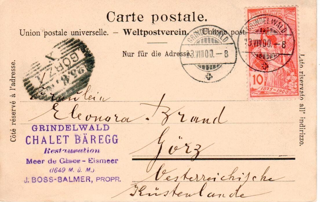 Cartoline postali: Gruss vom Gletscher - Grindelwald 1900 – Usato da Wolhusen venduto da Curver9 1