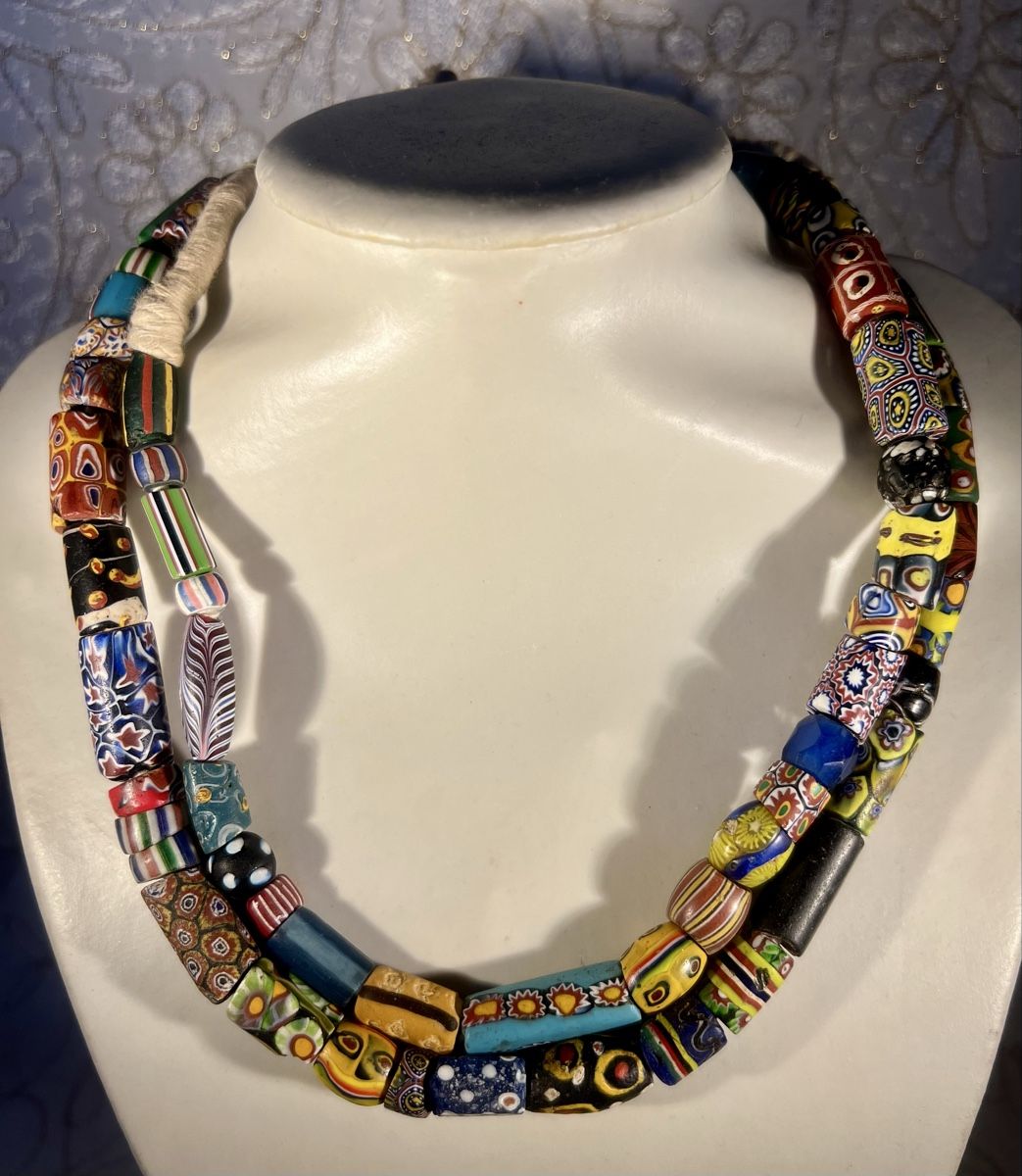 Murano Catenine: Rang Unique Millefiore Trade Beads Murano Multicolore – Usato da Genève venduto da DELIRBEADS 3