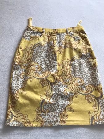 Oktavia Rock Gr. 36 Gelb Muster Sommerrock Mini Jupe Top