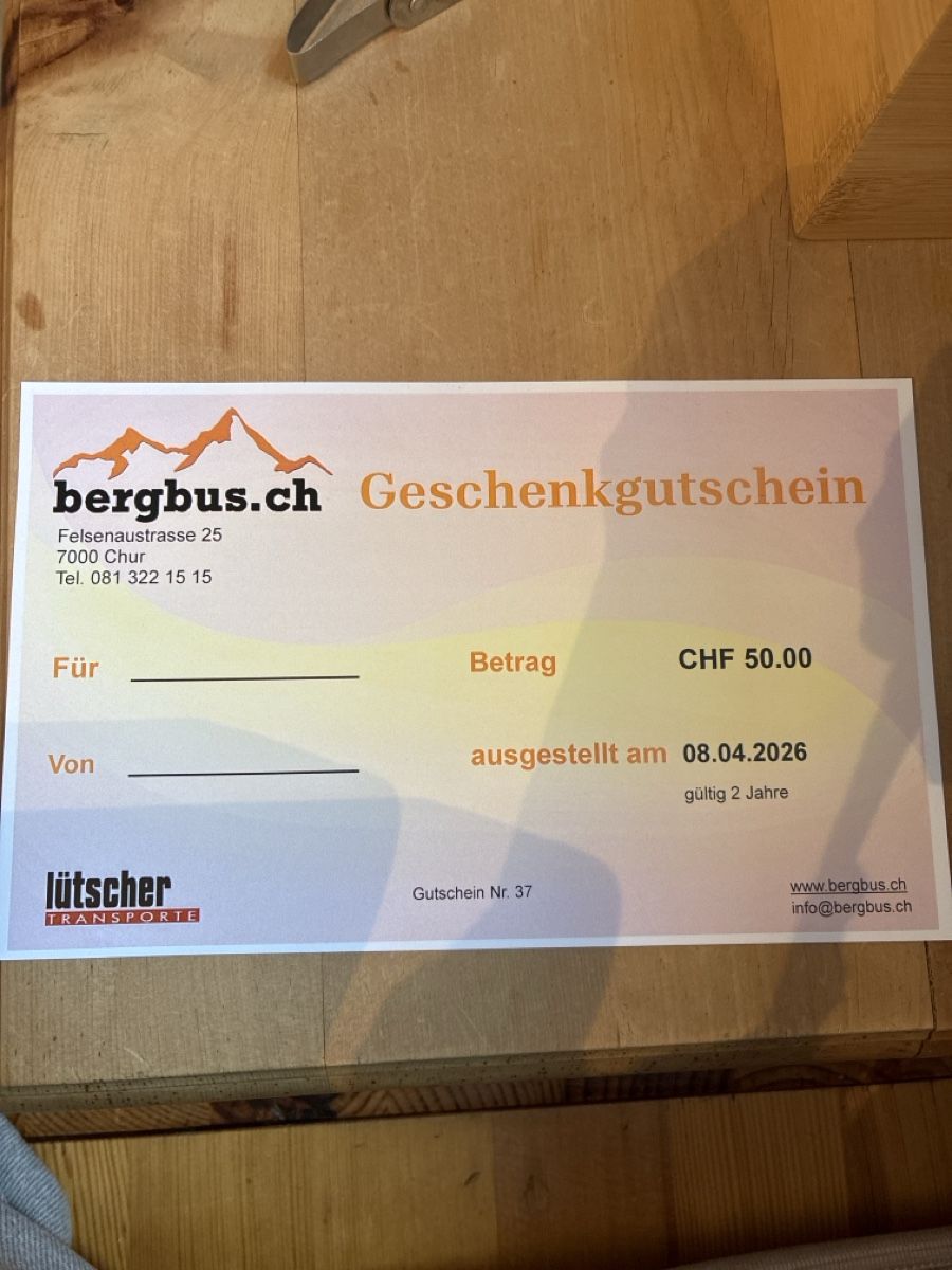 Buoni: Bergbus Gutschein  – Nuovo e nell'imballaggio originale da Lantsch/Lenz venduto da Salo78