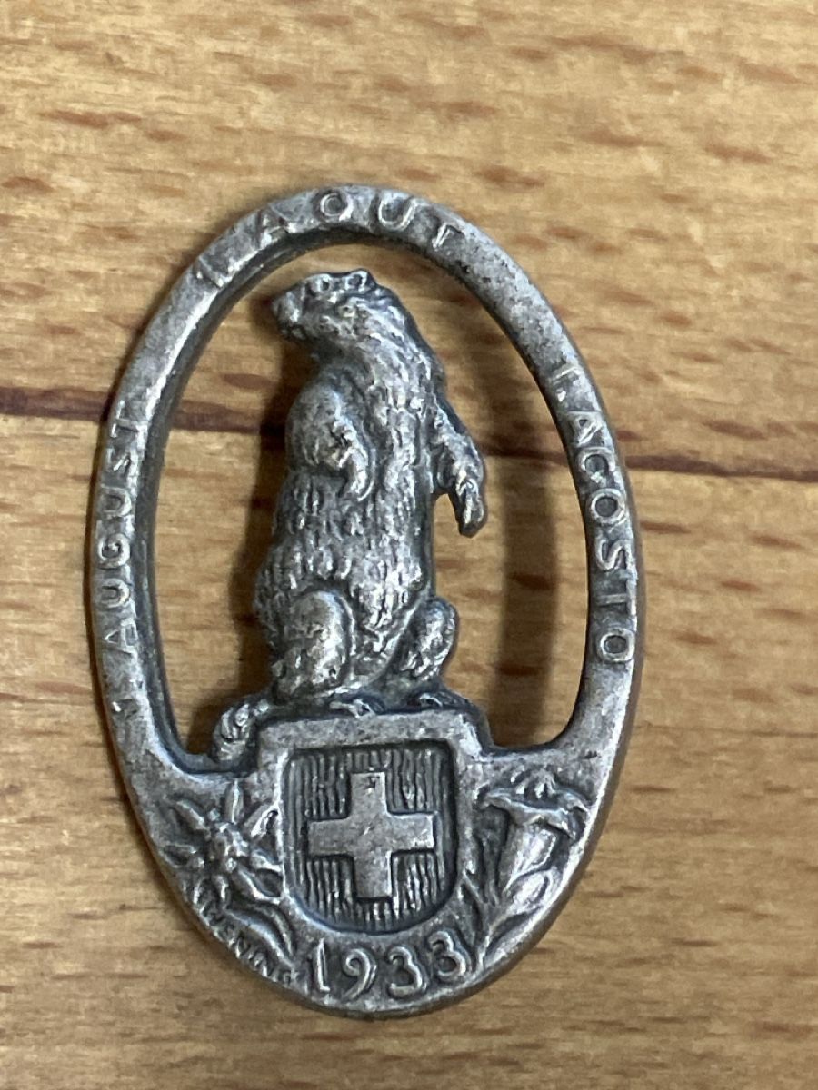 Placchette & Badge: 1.August Abzeichen 1933 Murmeli – Usato da Erlenbach im Simmental! venduto da Simmentaler-Perlen