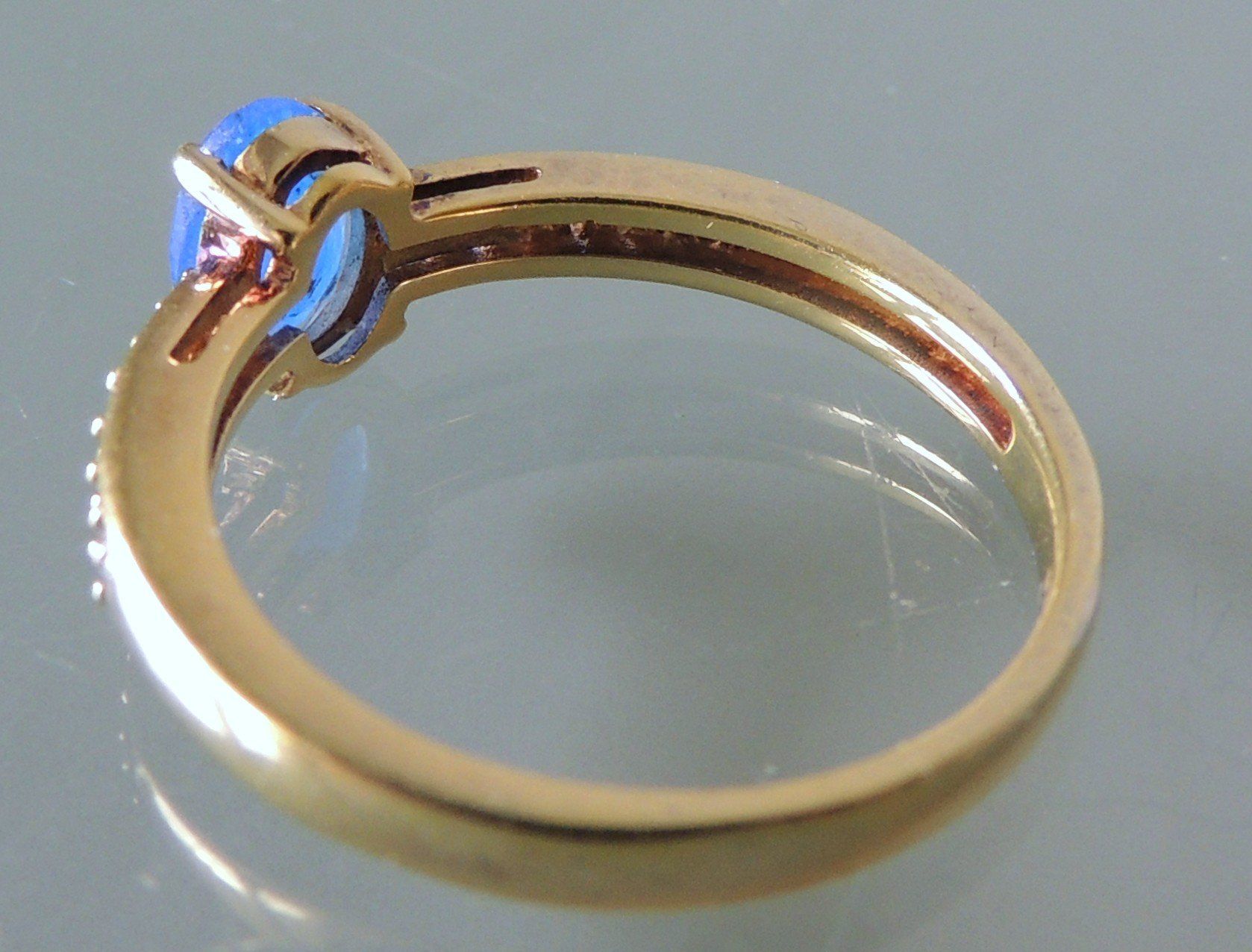Ringe: Vergoldeter Silber 925 Fingerring blauer Quarz  Gr. 56 – Gebraucht aus Waldenburg von schaller707 3