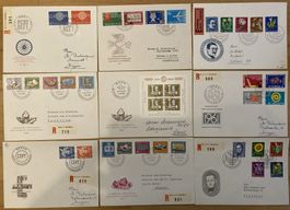 9x FDC Auswahl 1960 und 1961 illustriert, SBK 176 Fr.