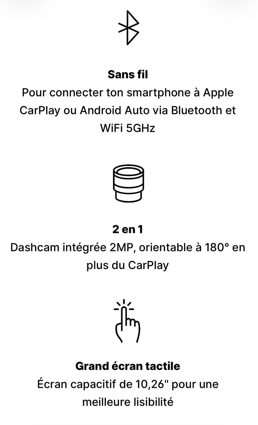 Accessori per altri veicoli: Technaxx Ecran 10 pouces CarPlay Dashcam TX-367 – Nuovo (secondo la descrizione) da Genève venduto da CapsGeneva 3