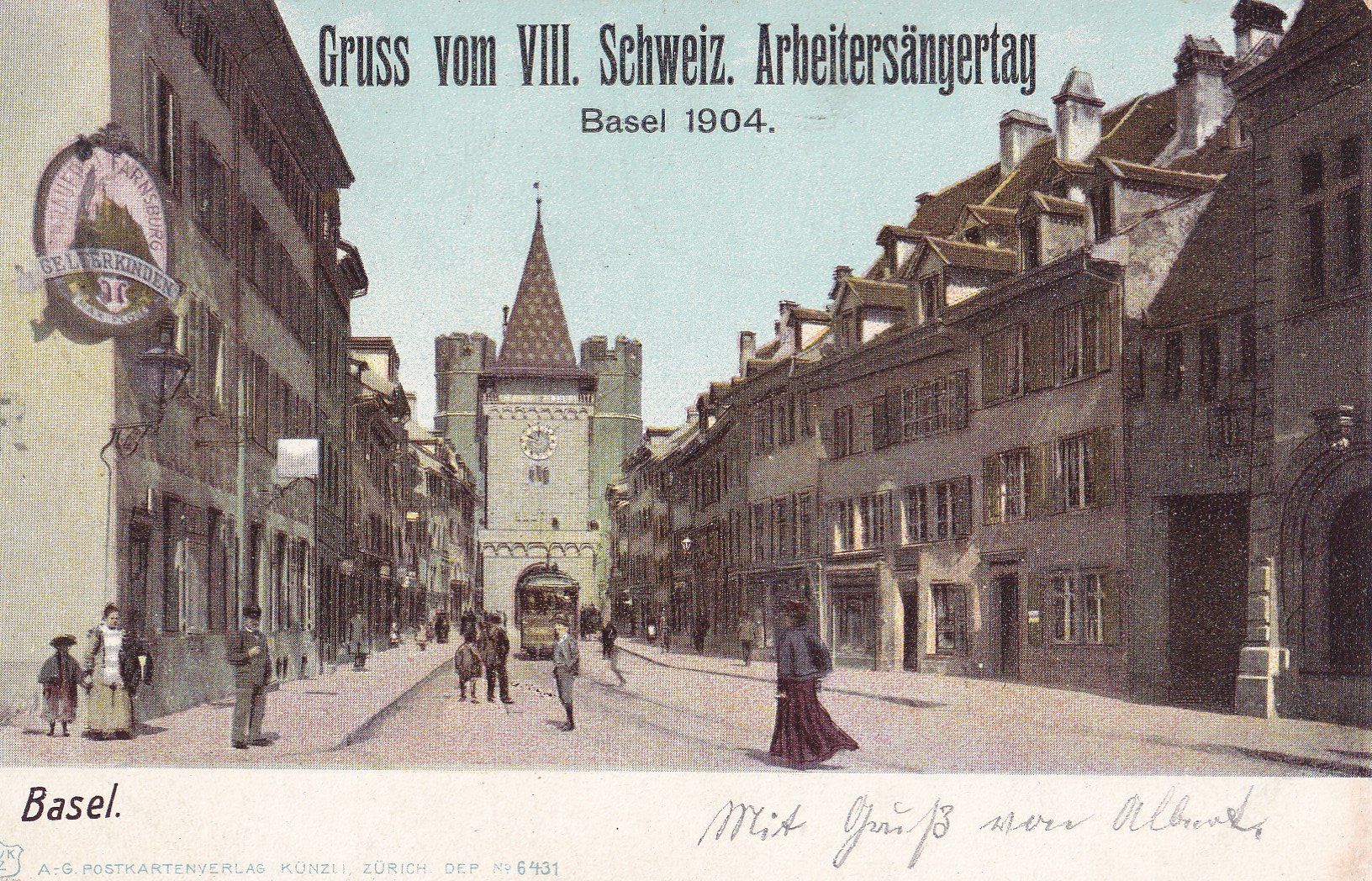 Cartoline postali: Basel VIII. Schweizerischer Arbeitersängertag 1904 – Usato da Olten venduto da clotaldi