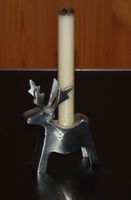 Hirsch Kerzenständer Metall silberfarben