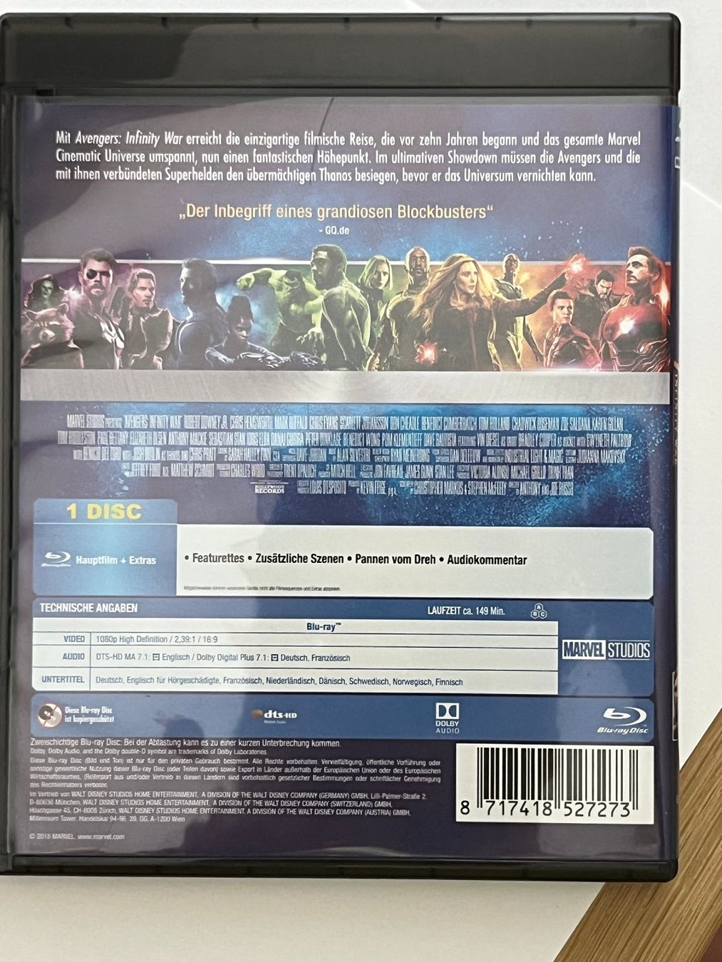 Tutti i DVDs: Avengers Infinity War Blu-ray – Usato da Au ZH venduto da Paninifieber26 1