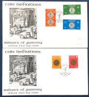 1989 Guernsey- GB - FDC Satz  Freimarken Münzen Mi- 199-203