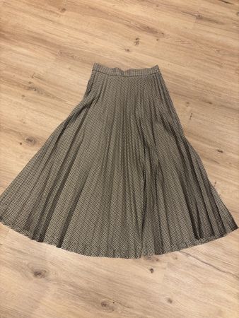 Zara Plissee Rock kariert braun beige Grösse S