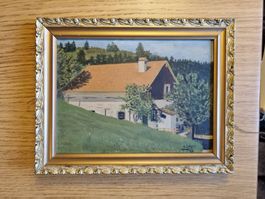 Antikes Gemälde von 1923 – G. Chuit, Öl auf Holzplatte