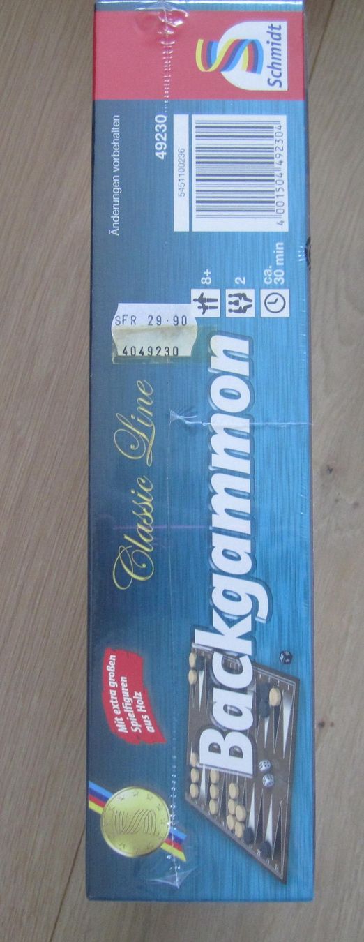 Spiele: Brettspiel Backgammon extra grosse Spielfiguren 8+ 2Sp. 30M – Neu und originalverpackt aus Wohlen AG von salamanderspielwaren 1