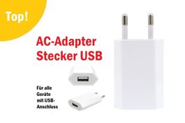 USB-Stecker Ladegerät, kompatibel iPhone Samsung Xiaomi Goog