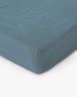 Fixleintuch 160x200, 100% Leinen, graublau von Magiclinen