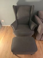 Sessel mit Hocker grau guter Zustand