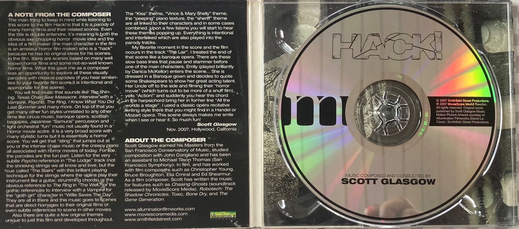CD: MUSIQUE DE FILM / SCOTT GLASGOW - HACK! – Usato da Poliez-Pittet venduto da Newtown-Records 2
