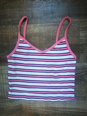 Damen Top gestreift pink weiss Grösse ca M guter Zustand