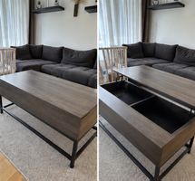 Wohnzimmertisch Holzoptik mit Stauraum, klappbar, braun