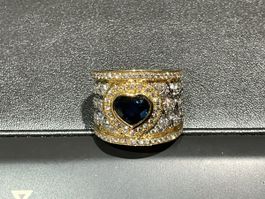 Damenring 18k Saphire Diamant