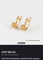 Gold Citrin NEU Ohrringe Drop  1 ct, 18K Gold